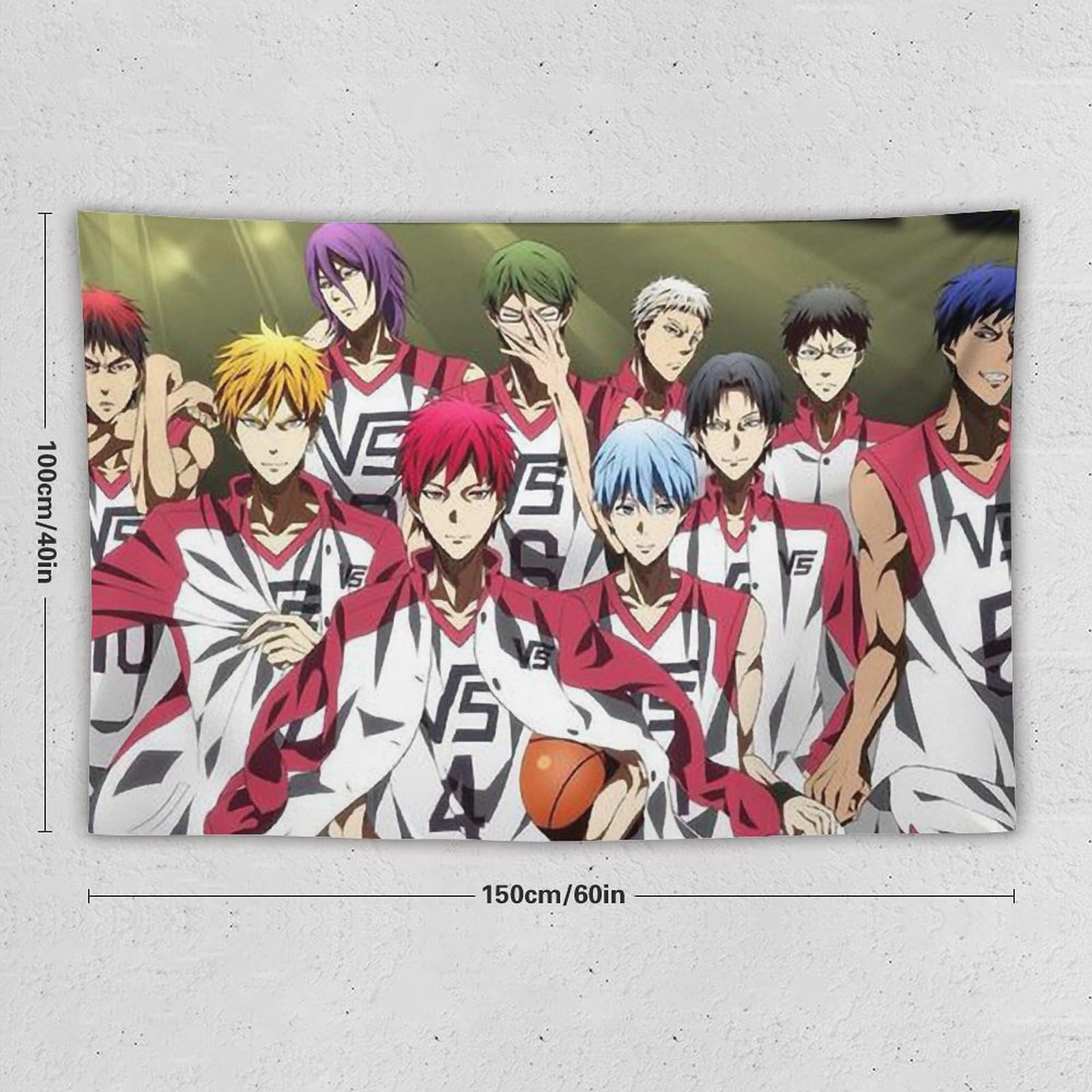 スリムタペストリー 黒子のバスケ 運試し!黒バスみくじ 大吉 赤黒黄青緑紫